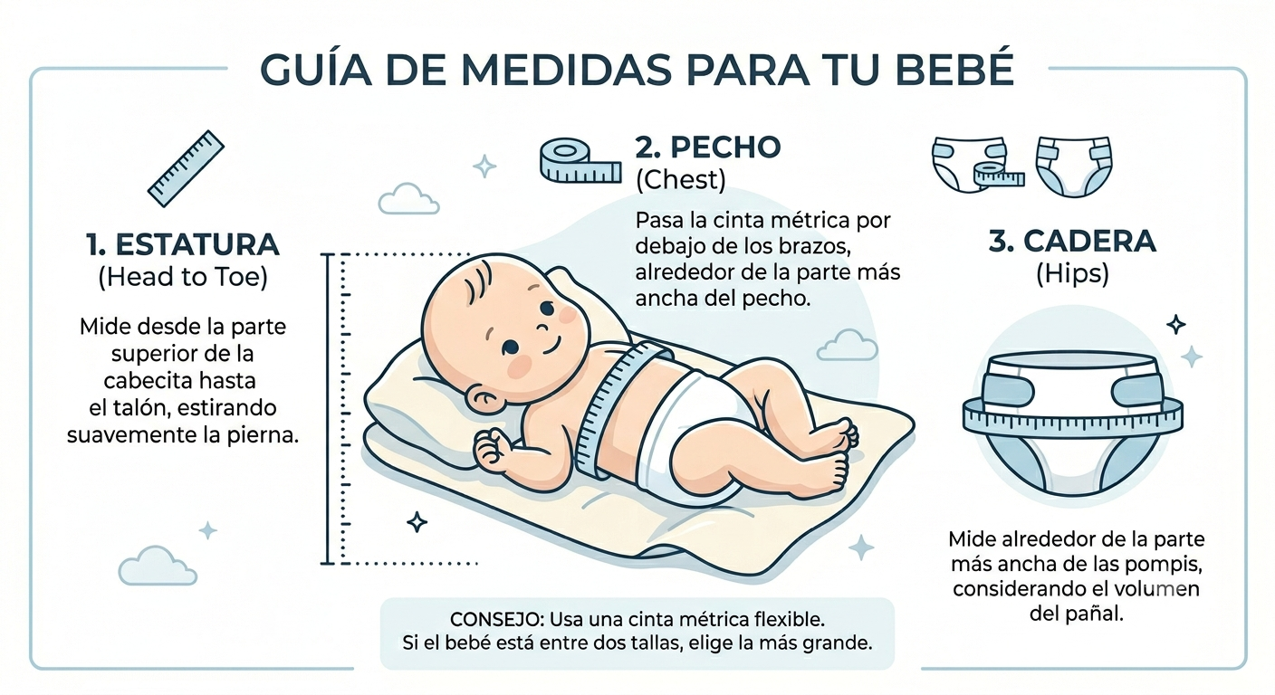 Guía de cómo medir a un bebé